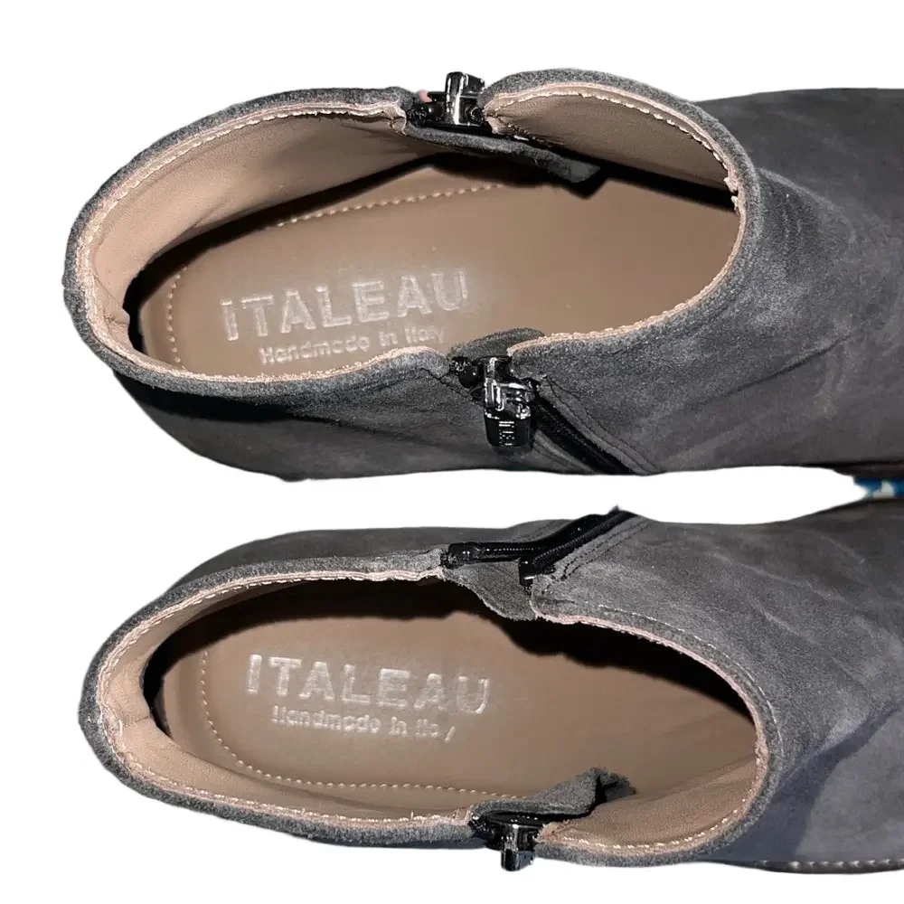 Italeau Foliana Gray Ankle Booties Made In Italy Size 39